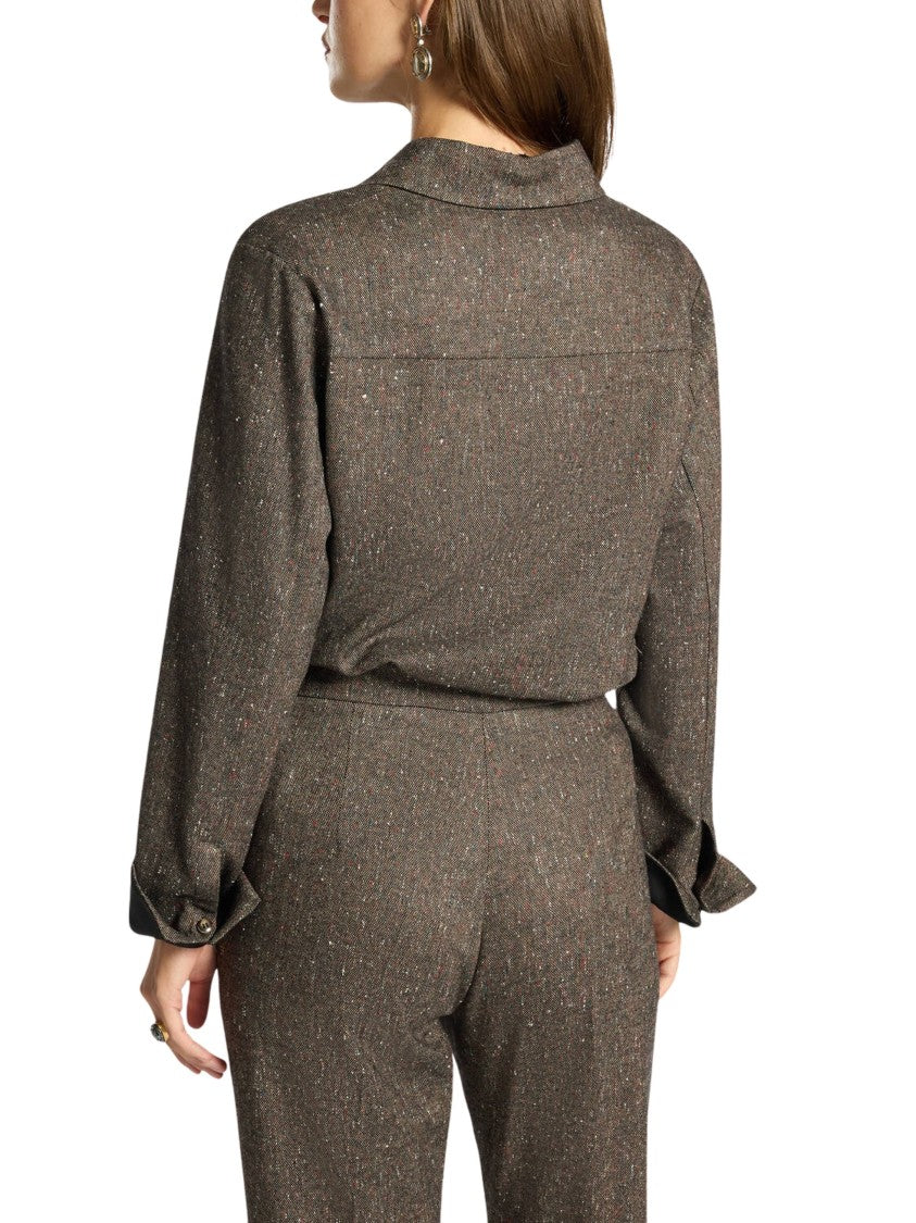 Elena Miro` Wool-Blend Tweed Shirt