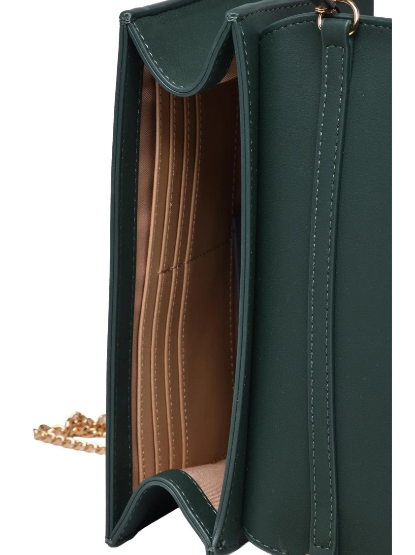 Love Moschino Green Polyurethane Logo Shoulder Bag
