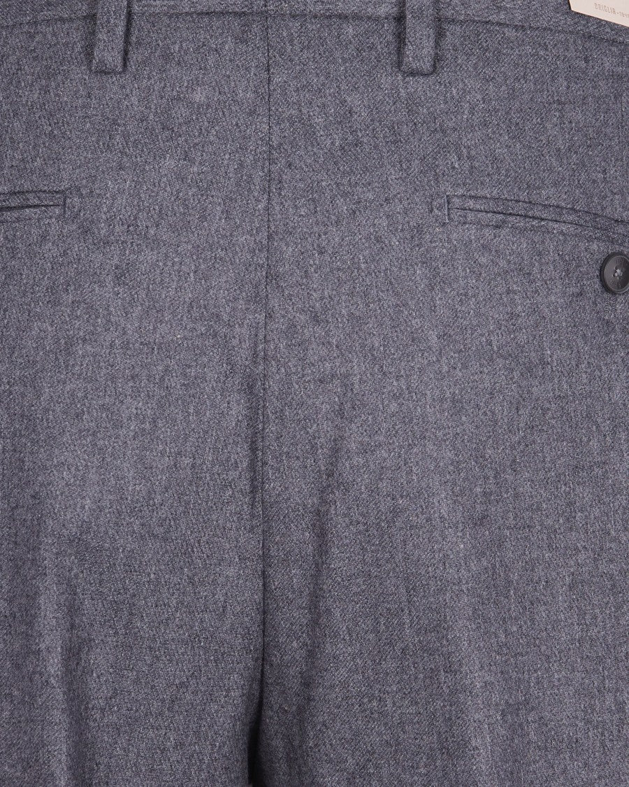 Briglia Straight-Fit Flannel Trousers With Pressed Creases And Welt Pockets