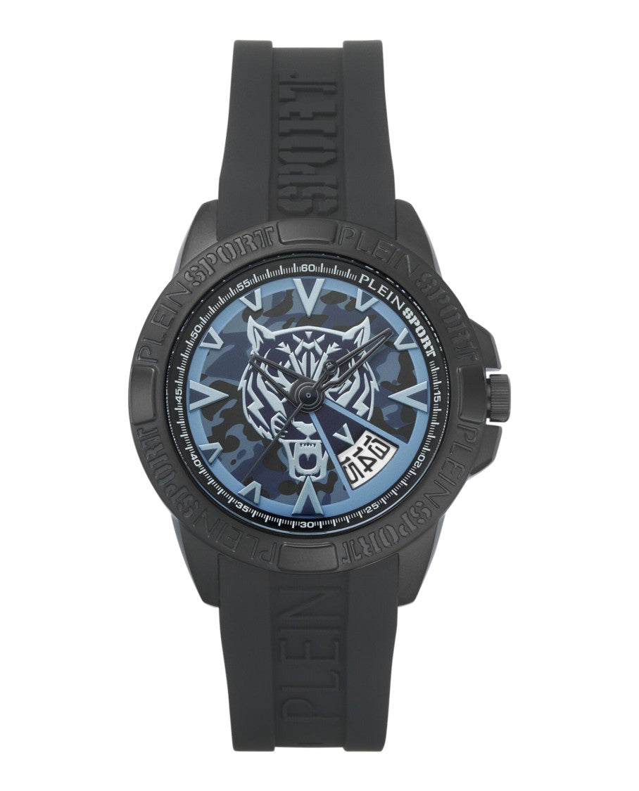Plein Sport Camo Guilloche Dial Sport Watch With Ip Black Case