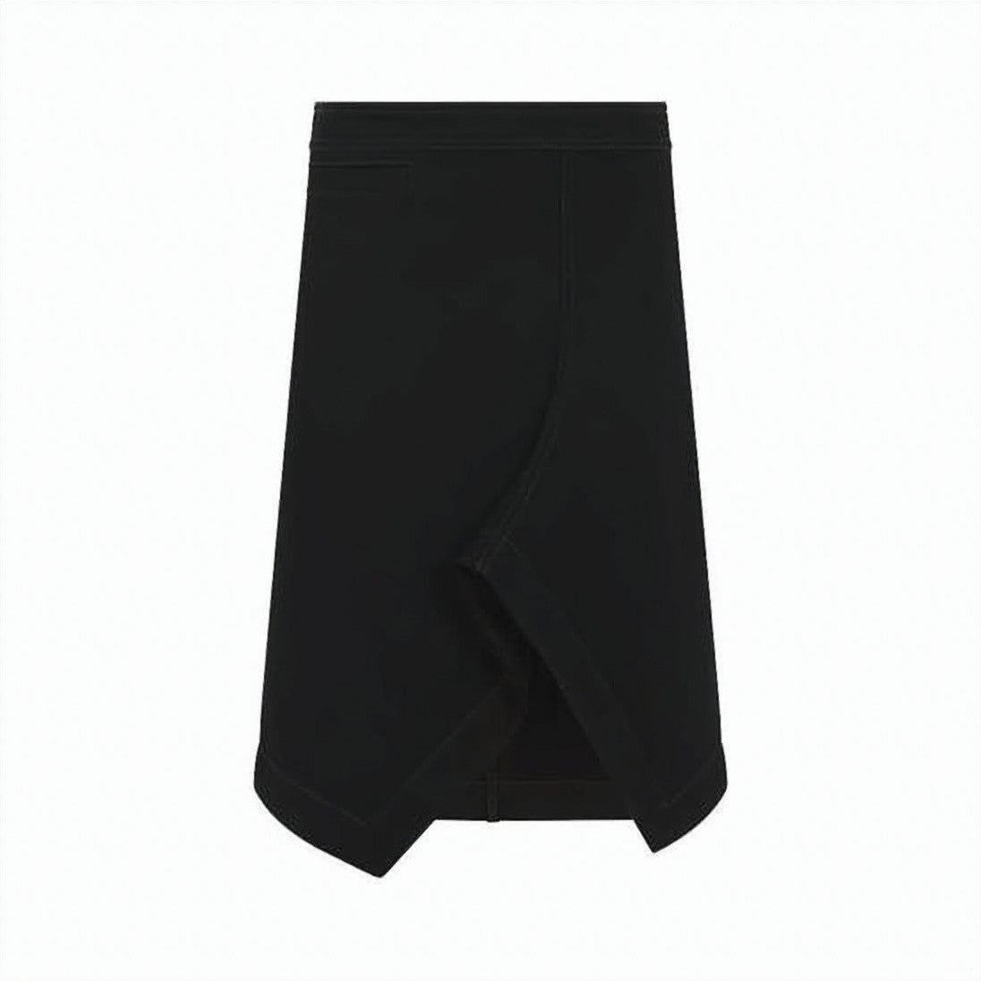 Lemaire Asymmetrical Hemline Black Denim Skirt With Unique Overlapping Detail
