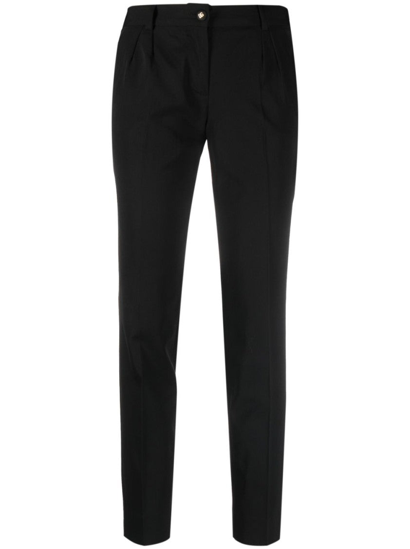 Dolce & Gabbana Tailored Black Trousers With Front Pleats