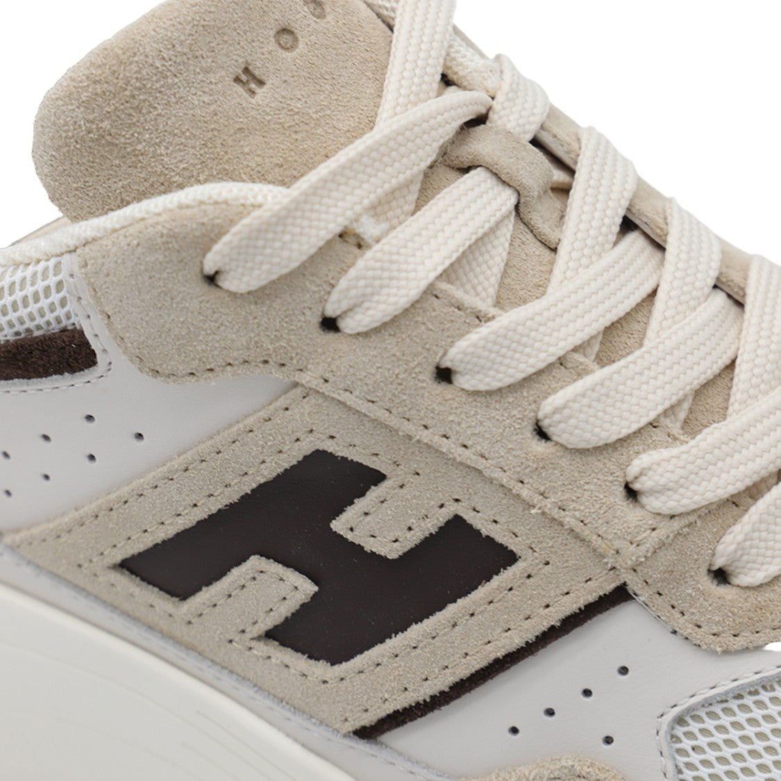 Hogan Sneakers With Beige Suede And Mesh Upper