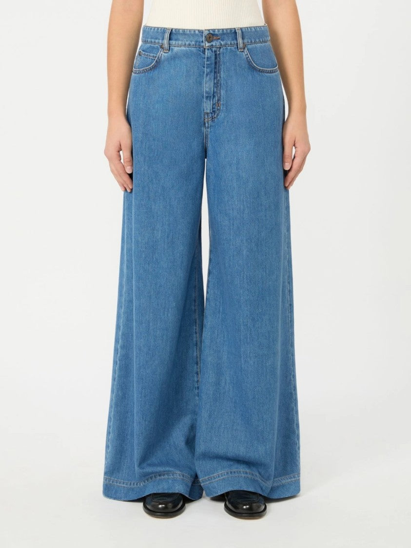 Weekend Wide-Leg Denim Jeans With High Waist And Five-Pocket Design