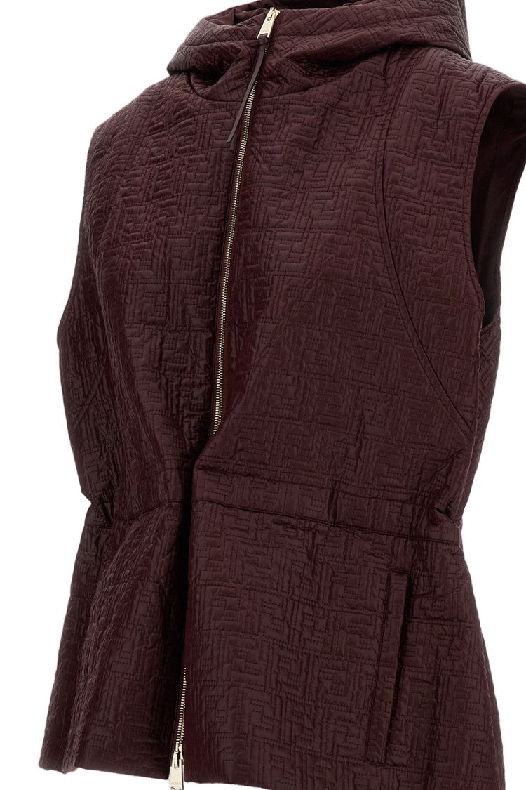 Fendi Quilted Nylon Vest With High Collar