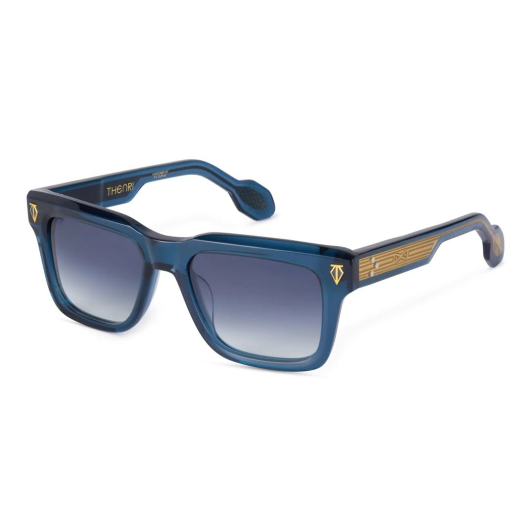 T Henri Translucent Blue H1 Square Acetate Sunglasses