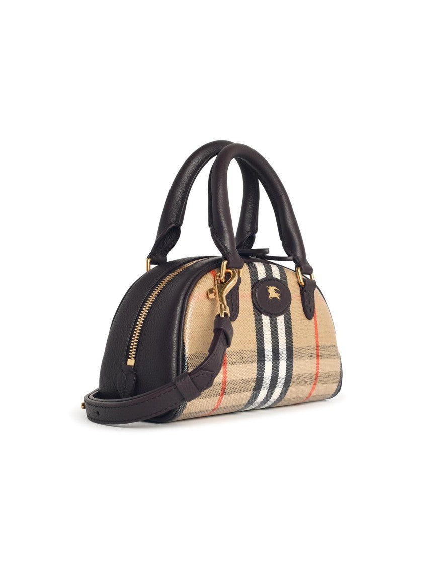 Burberry 'Bowling' Beige Leather Blend Bag