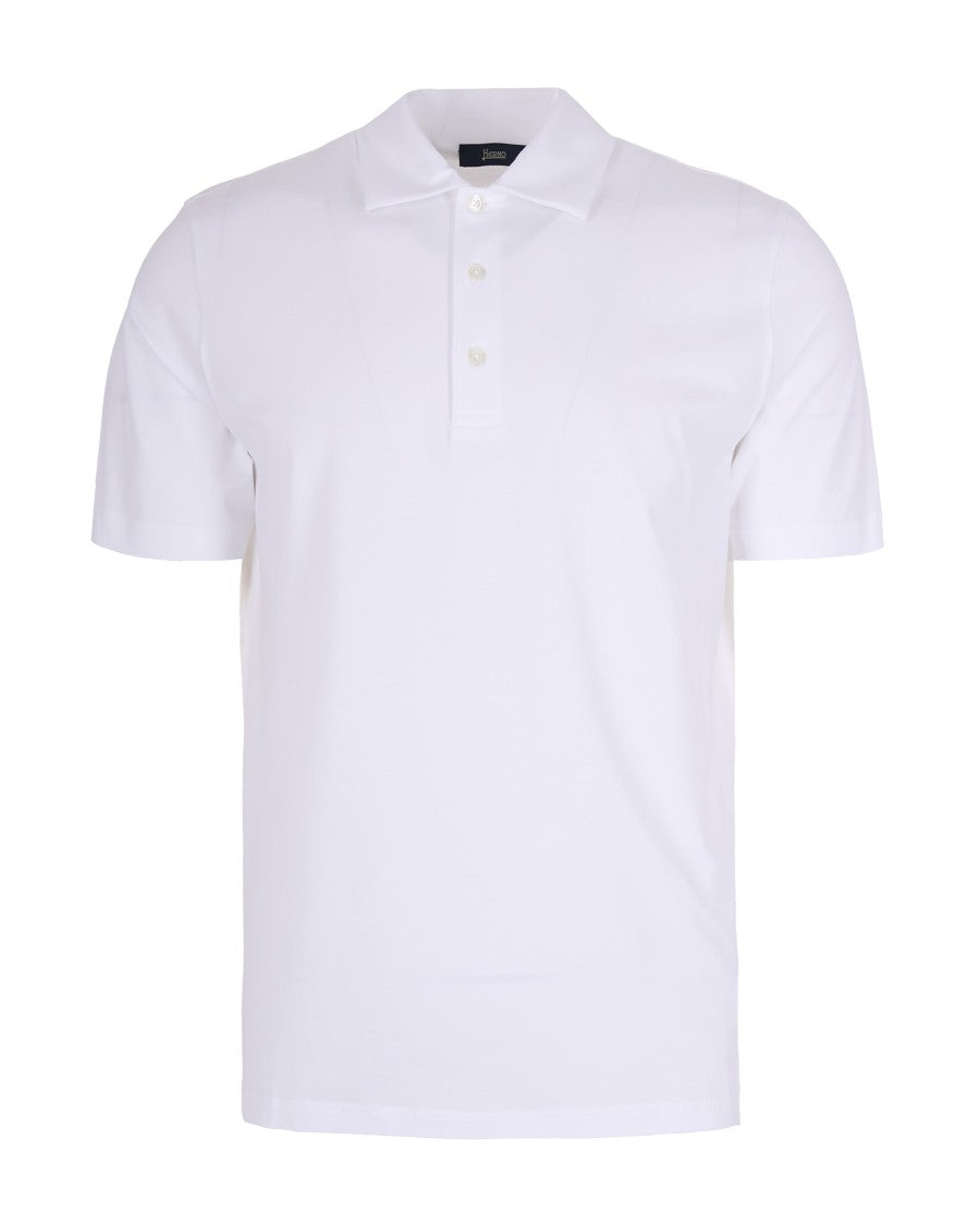 Herno Short-Sleeve Jersey Polo With French Collar