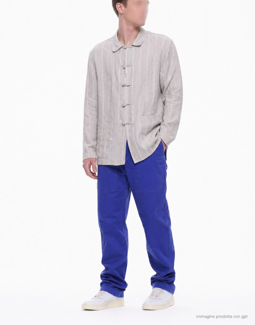 East Harbour Surplus Linen Jacket With Vertical Stripe Texture