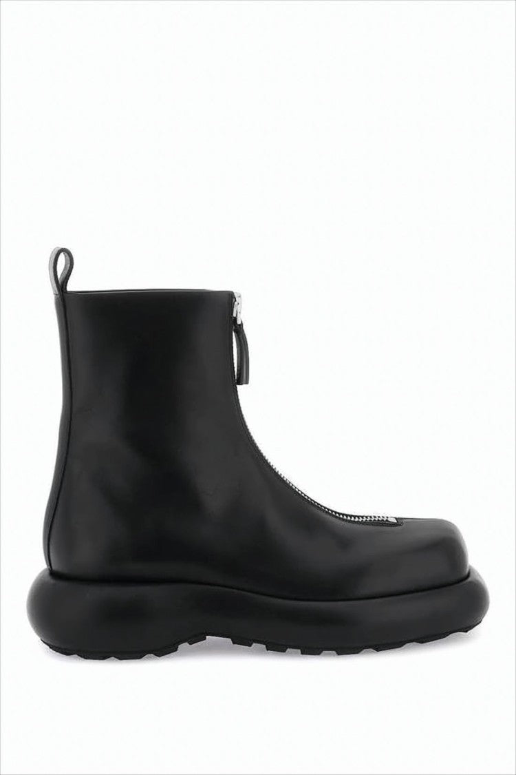 Jil Sander Smooth Leather Boots With Distinctive Rounded Sole