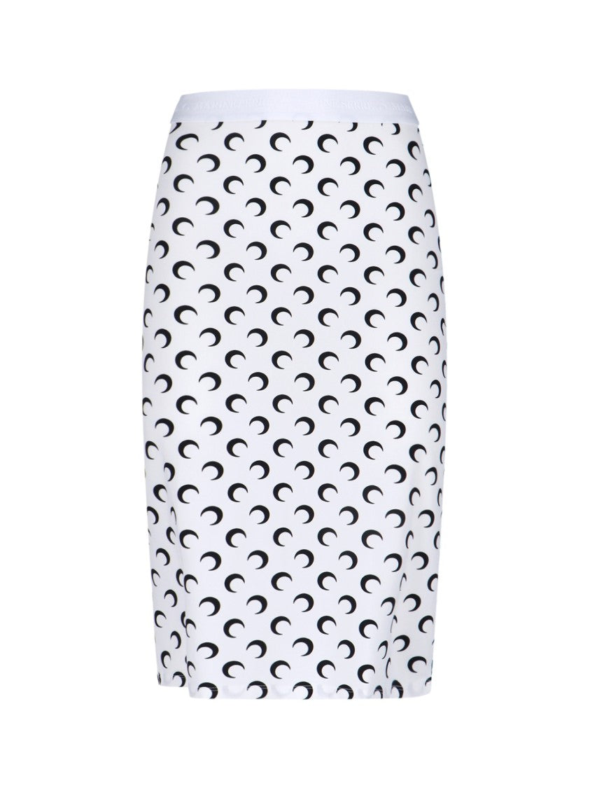 Marine Serre Midi Skirt With Crescent Moon Pattern