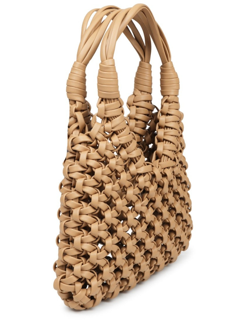 Hibourama Structured Woven Leather Shoulder Bag