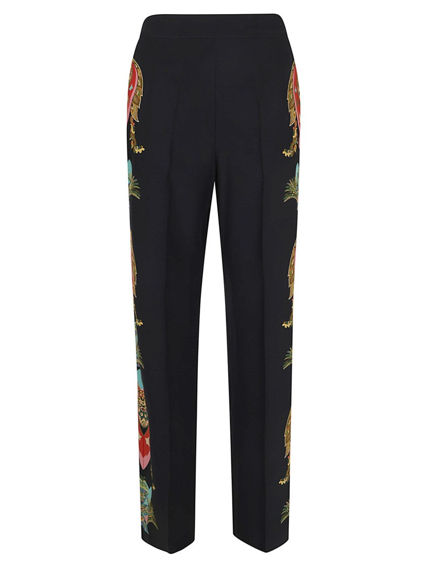 Etro High-Waisted Silk Crepe De Chine Trousers With Paisley Print
