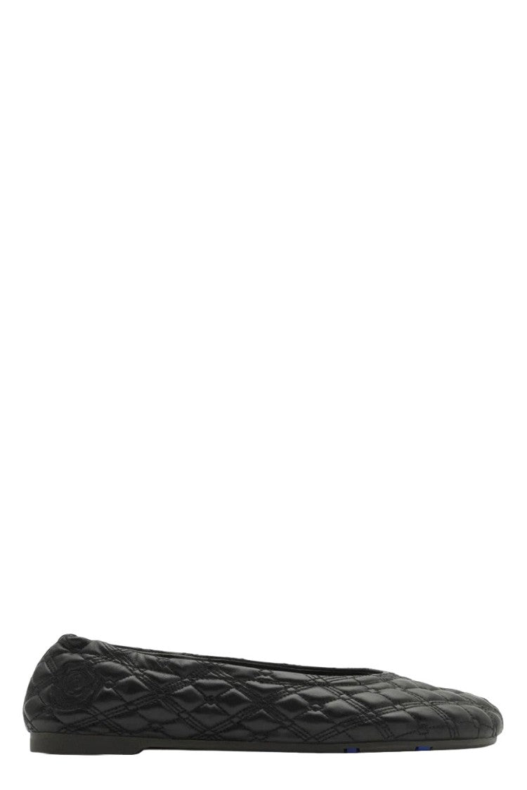Burberry Black Leather Quilted Ballet Flat