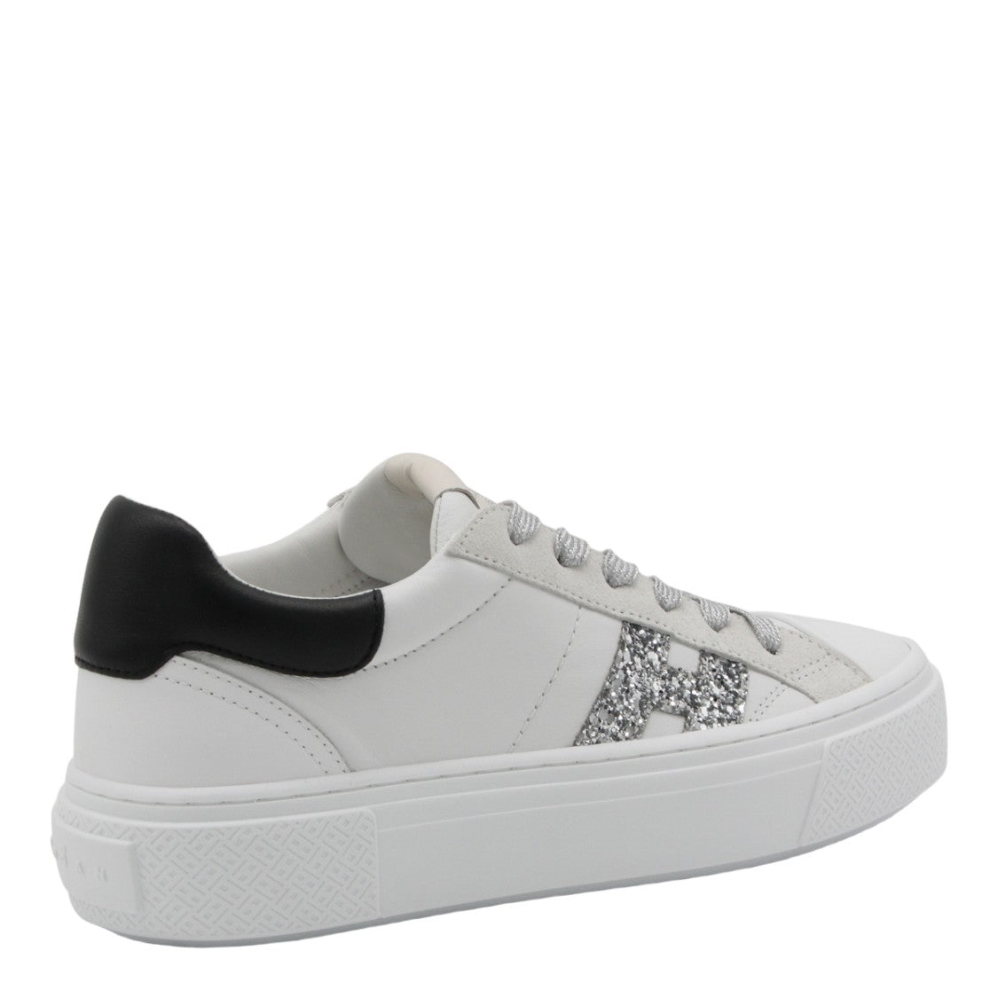 Hogan Sole White Sneakers With Glittery Detail