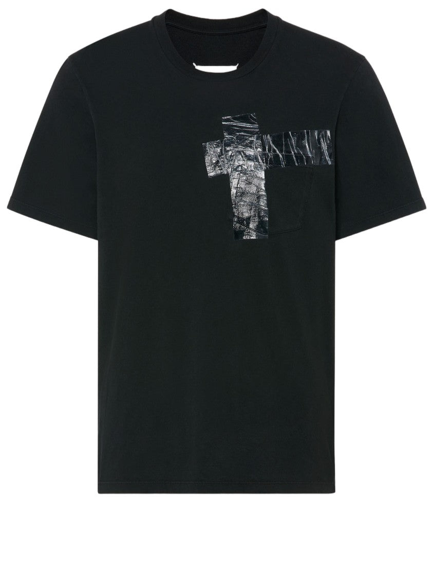 Maison Margiela Cotton Jersey T-Shirt With Unique Adhesive Detail
