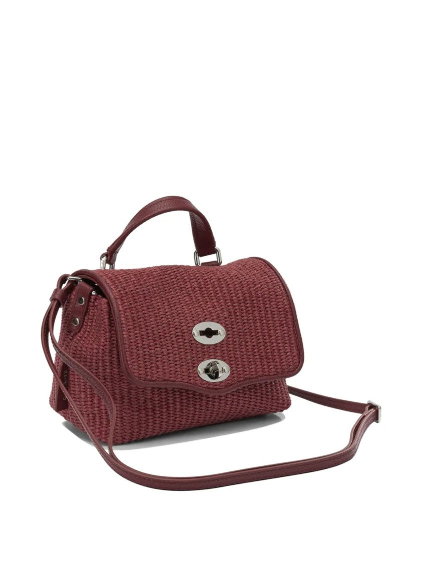 Zanellato Fuchsia Woven Texture Leather Trim Shoulder Bag