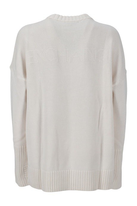 Armani Exchange Oversized Cotton Knit Sweater With Textured Branding