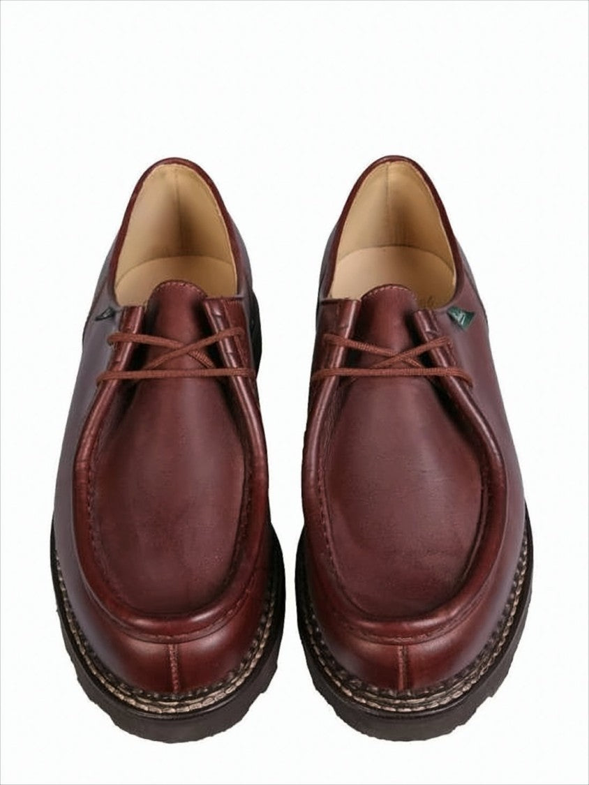 Paraboot Moccasin-Style Brown Calf Leather Loafers With Rubber Sole