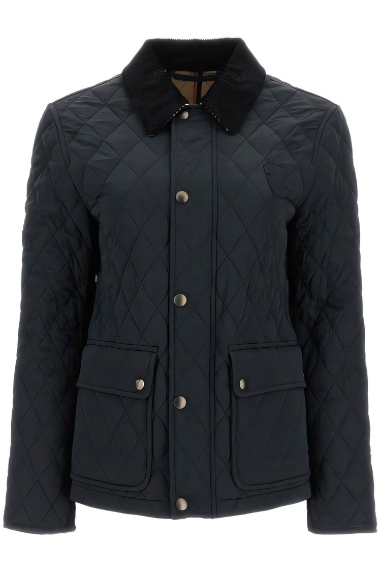 Burberry Quilted Black Burberry Jacket With Classic Collar