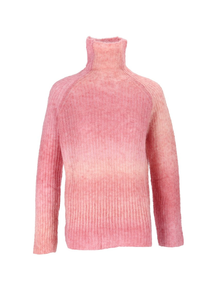 Kangra Cashmere Gradient Ribbed Plush English Rib Turtleneck Sweater