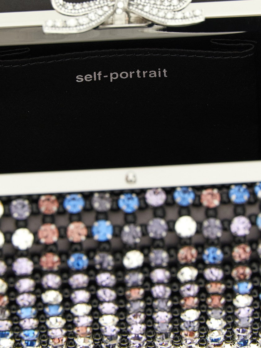 Self-Portrait 'Multi Crystal Chainmail' Clutch