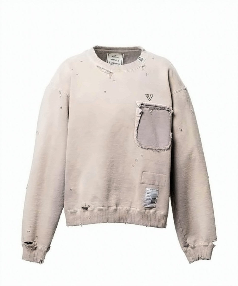 Maison Mihara Yasuhiro Distressed Long-Sleeve T-Shirt With Frayed Edges