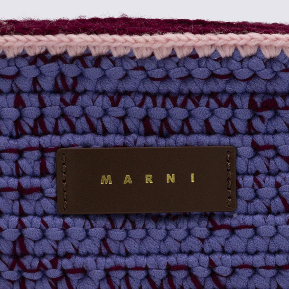 Marni Textured Rectangular Woven Bag With Leather Accents