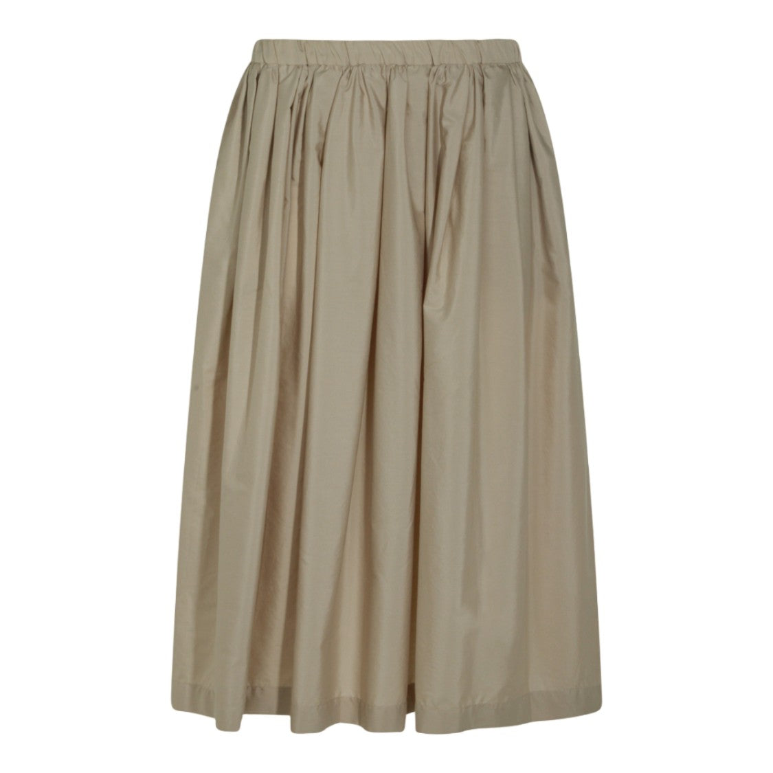 Nine In The Morning Midi Skirt With Gathered Elastic Waistband And Soft Pleats