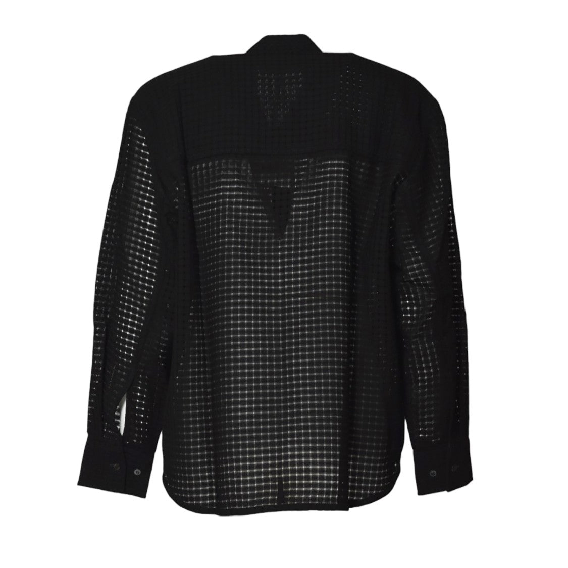 Séfr Grid-Patterned Long-Sleeve Shirt With Button-Down Front
