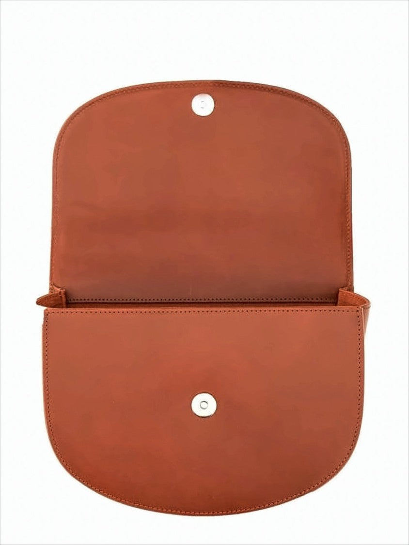 A.P.C. Structured Crossbody Bag In Rich Brown Leather