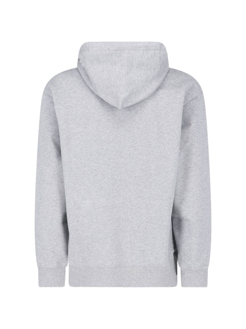 Valentino Light Grey Hoodie With Subtle Embroidered Logo