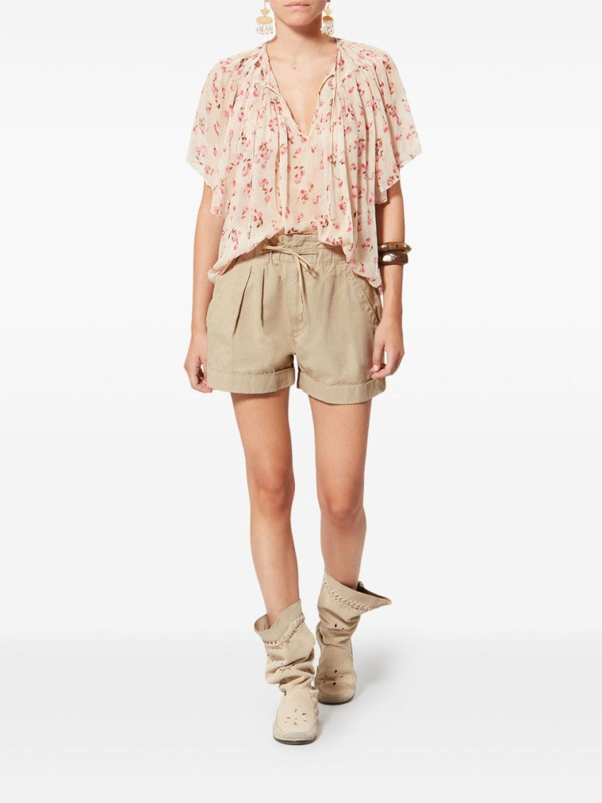 Isabel Marant Étoile Gathered Waistband Shorts With Front Pleats