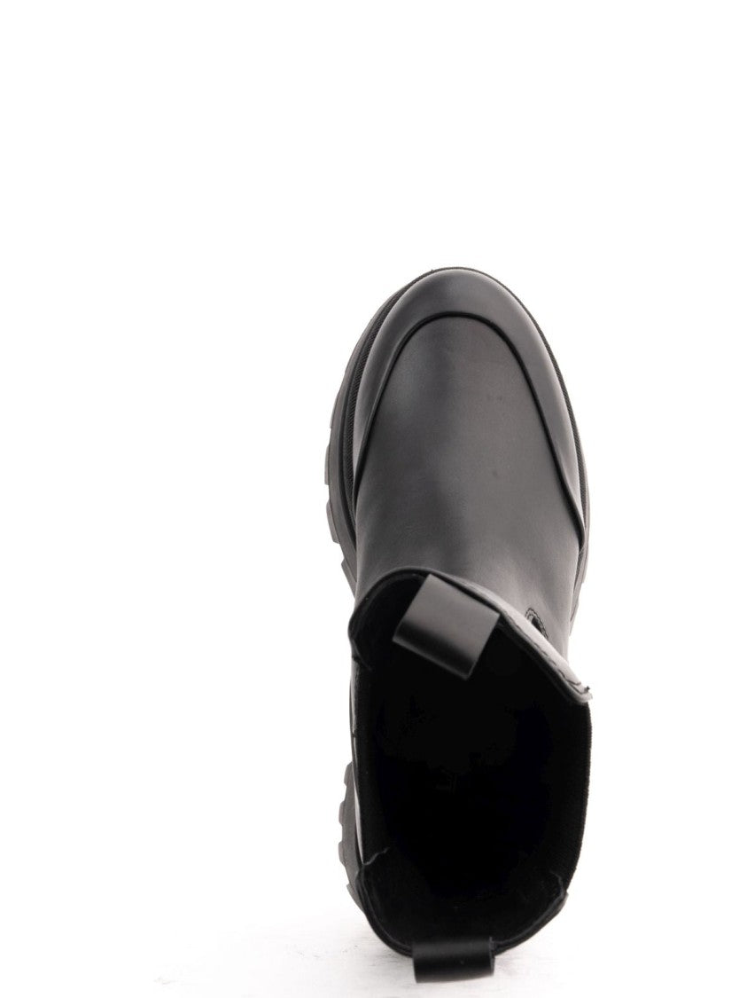 La Conte Black Leather Ankle Boots