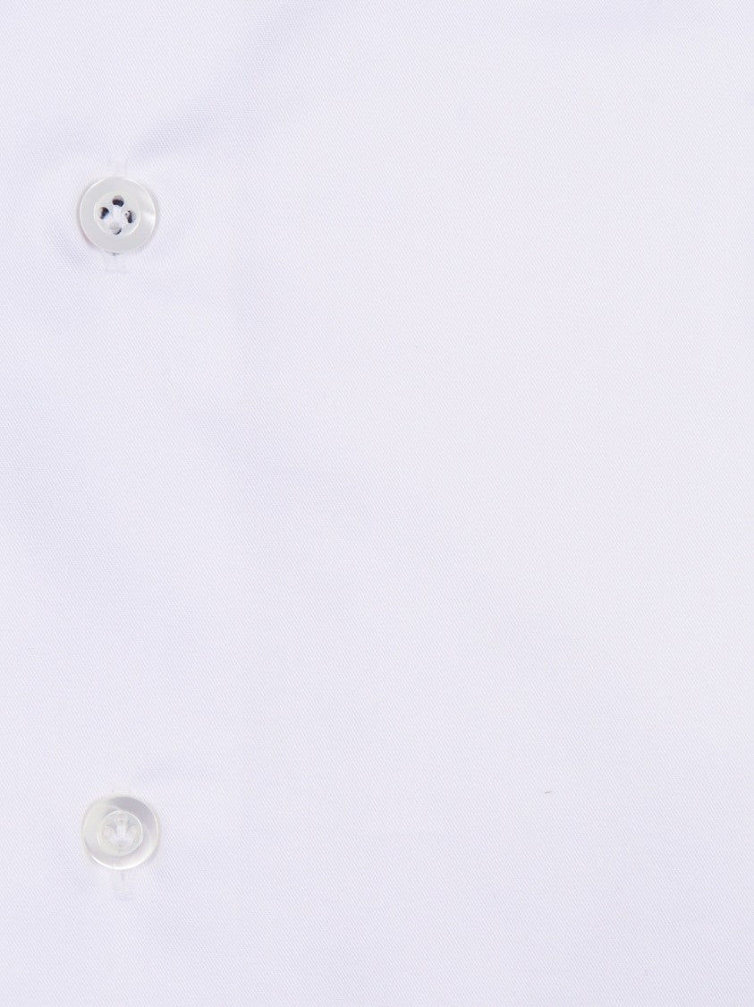 Mazzarelli Camicie White Slim Fit Cotton Shirt