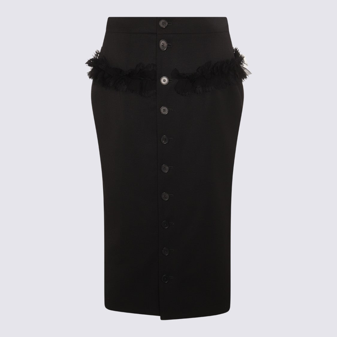 Alexander Mcqueen Black Wool Skirt