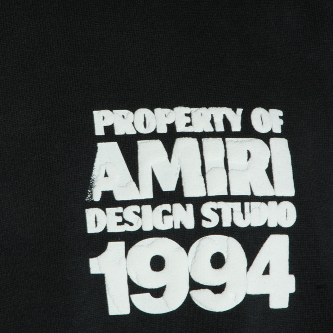 Amiri Short-Sleeve Black T-Shirt With Distressed Typography