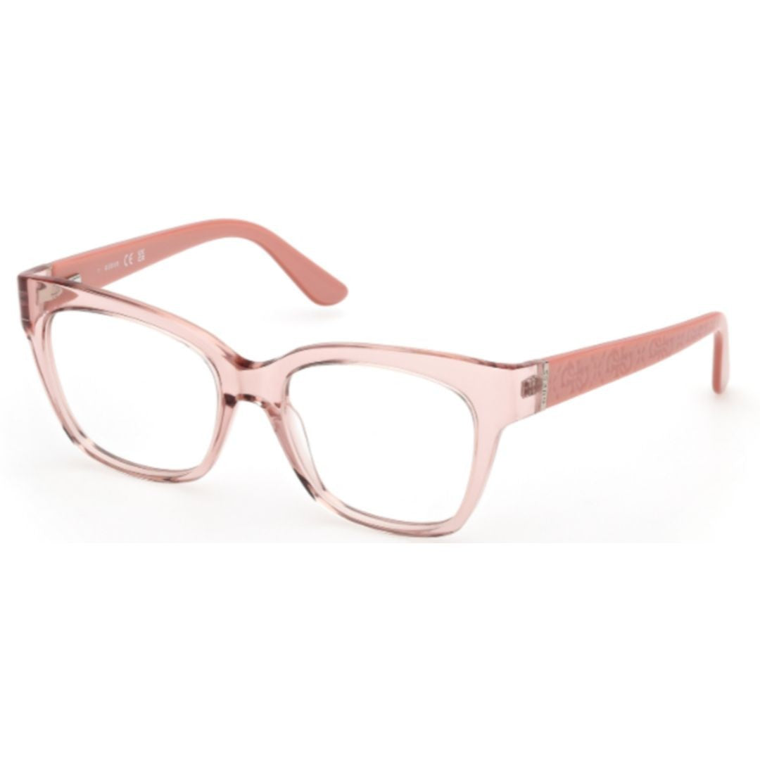 Guess Gu50233 Translucent Pink Acetate Eyeglasses