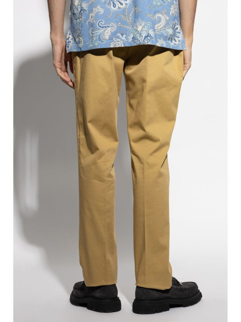Etro Tailored Stretch-Cotton Chinos With Concealed Fastening