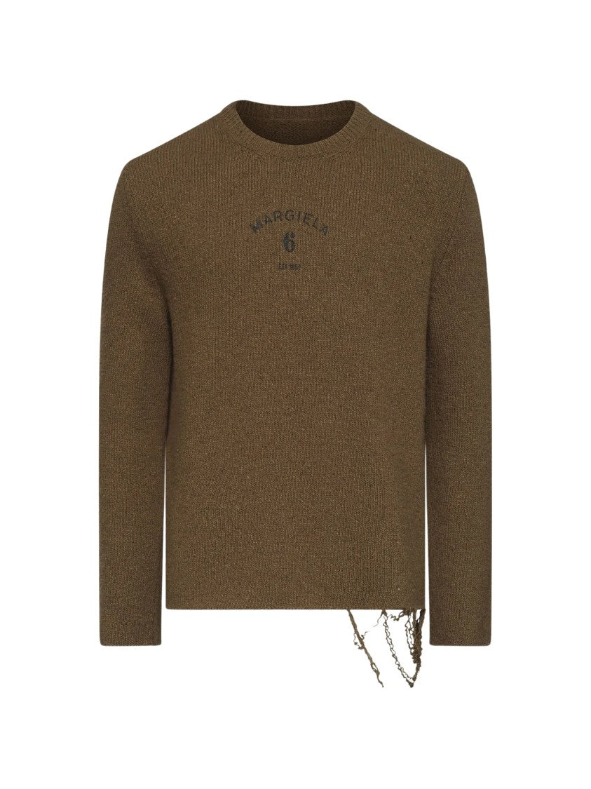 Mm6 By Maison Margiela Relaxed-Fit Chain Detail Wool-Blend Sweater