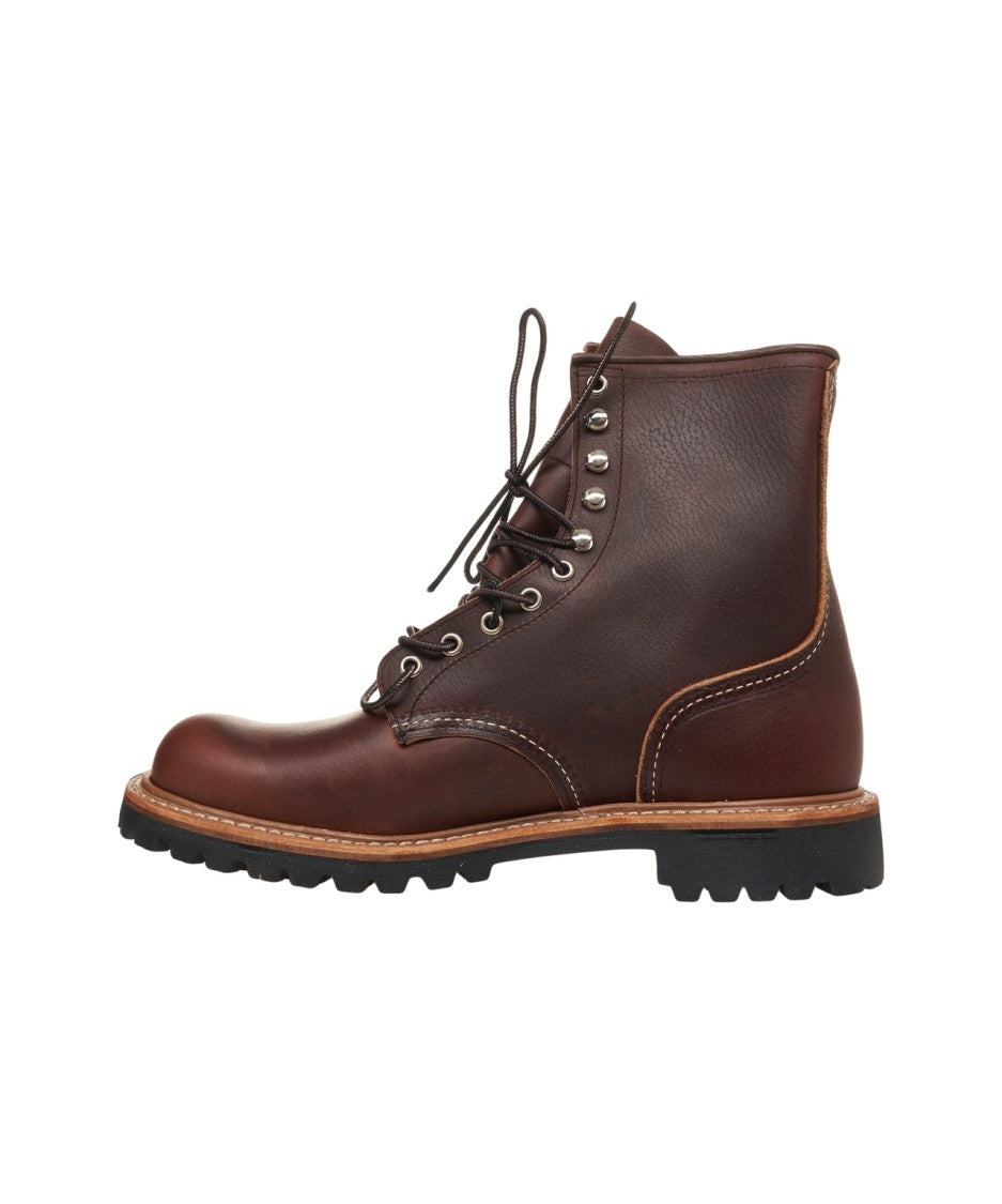 Red Wing Brown Leather Logger Boots
