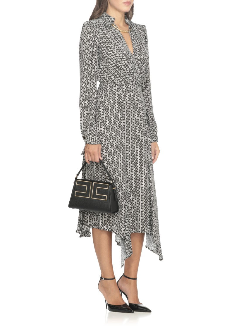 Elisabetta Franchi Asymmetric Hemline Midi Dress