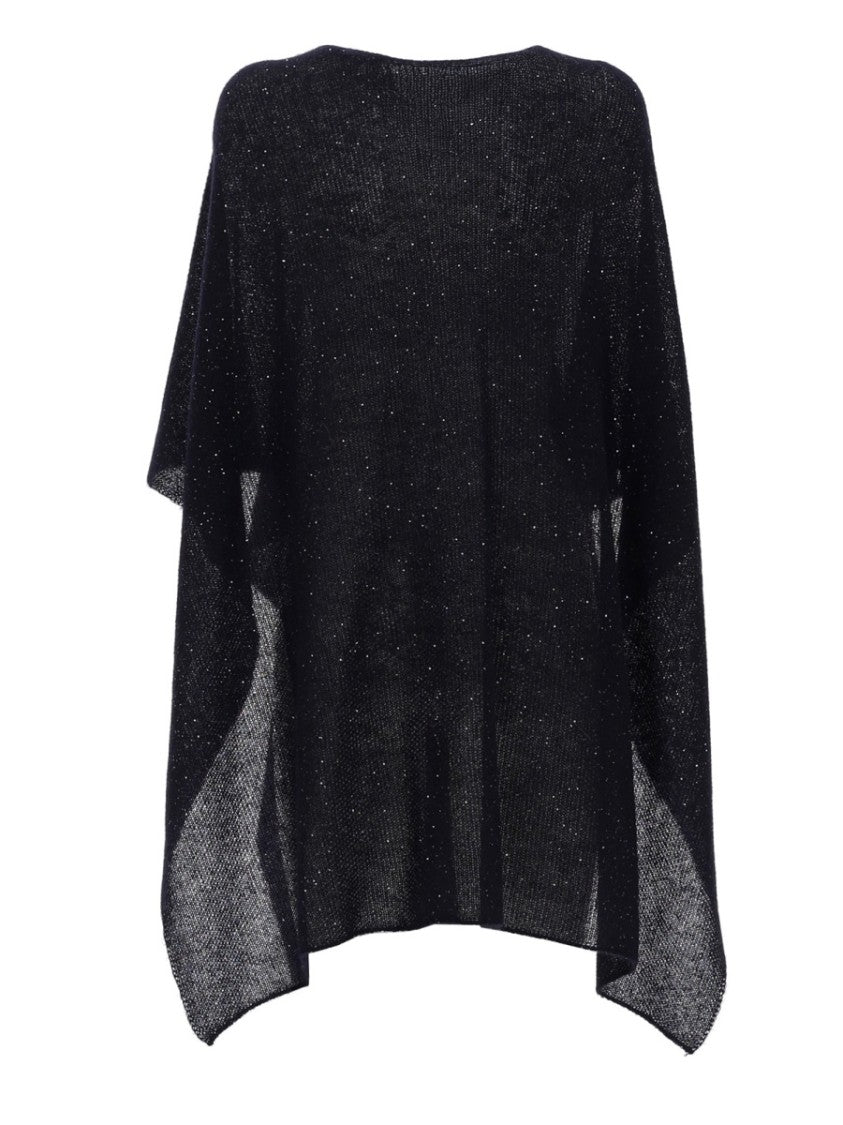 Fabiana Filippi Sequined Knit Wool-Blend Cape