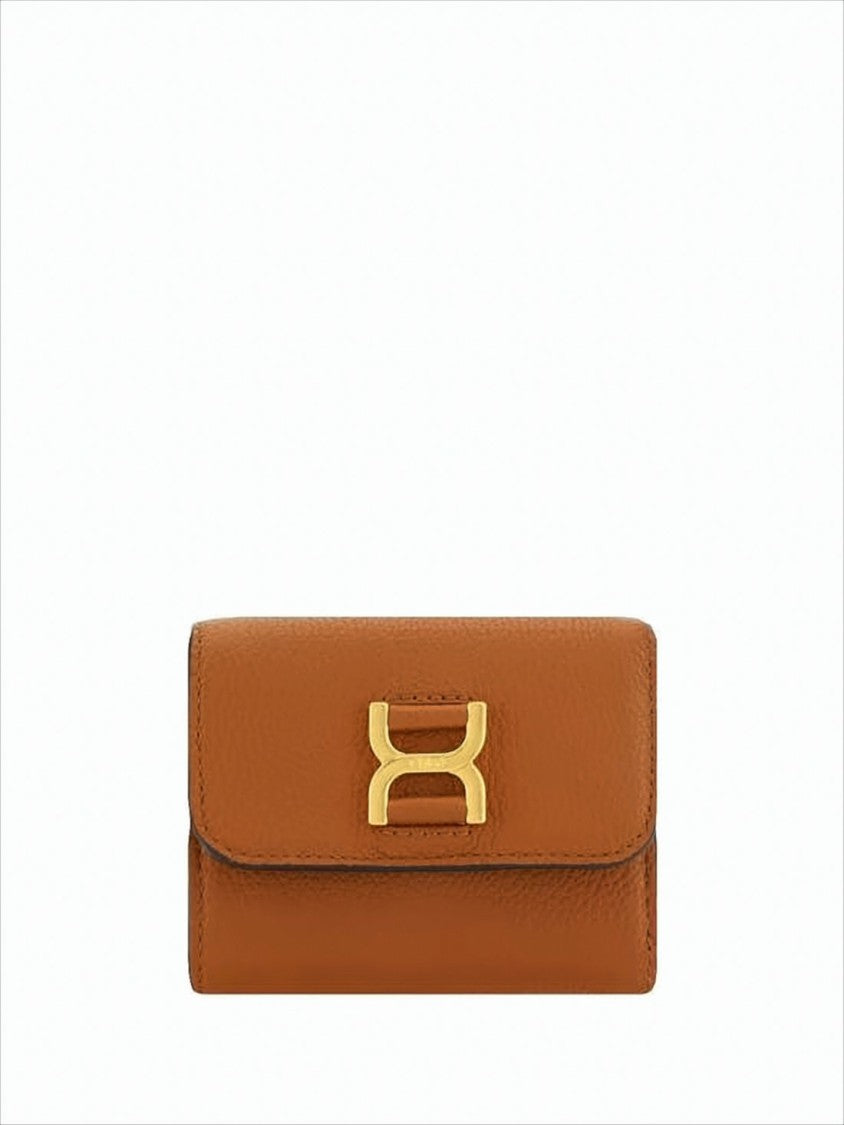 Chloé Textured Calf Leather Tri-Fold Wallet