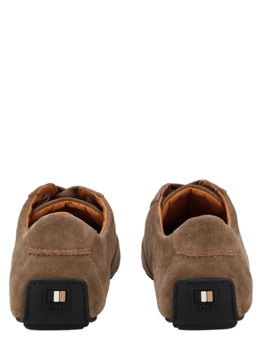 Boss Noel Low-Top Rounded Toe Suede Sneakers