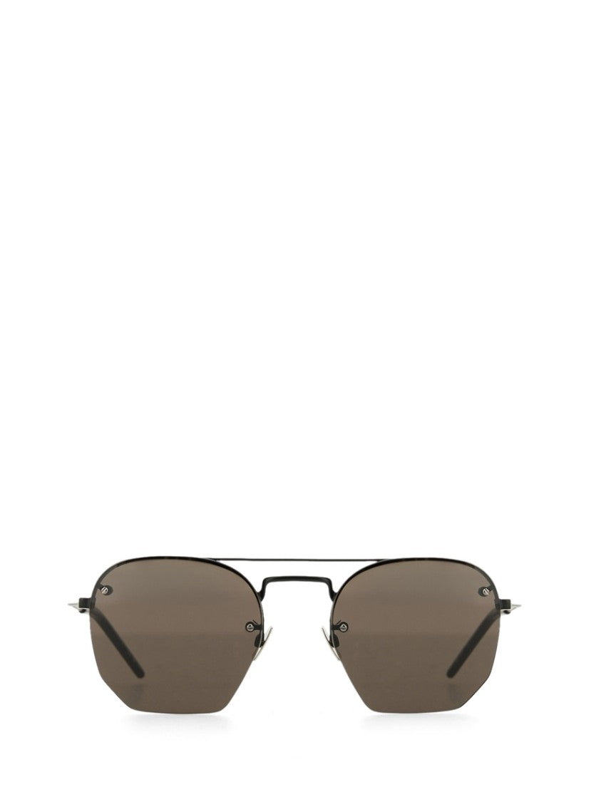 Saint Laurent Geometric Frame Sunglasses With Double Bridge Design