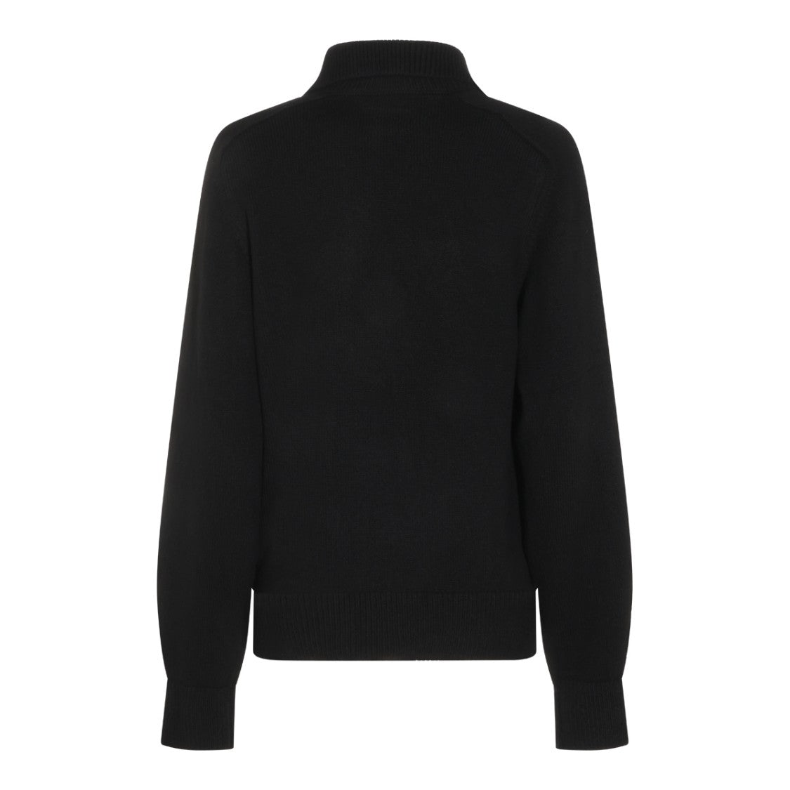 Khaite Black Cashmere Jackson Sweater With Classic Collar