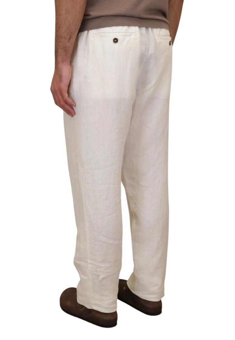Mc2 Saint Barth White Relaxed Fit Straight Leg Pants