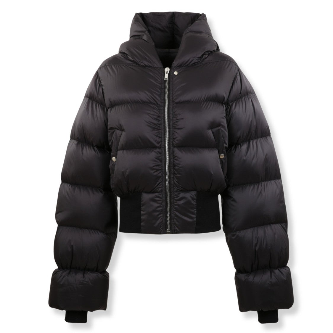 Rick Owens Hooded Down Puffer Jacket With Ribbed Cuffs