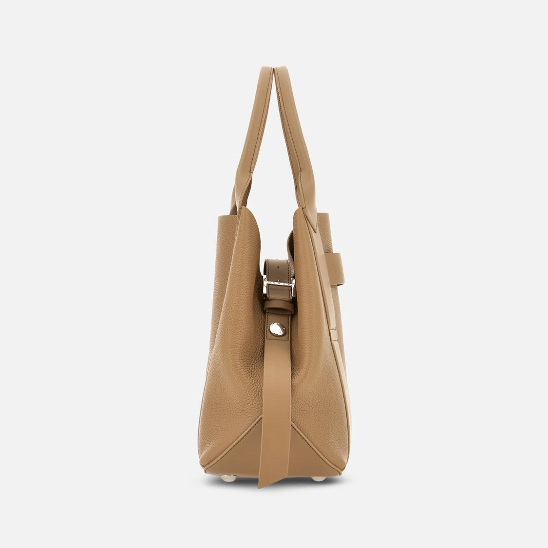 Hogan Spacious Medium Biscuit Leather Tote Bag